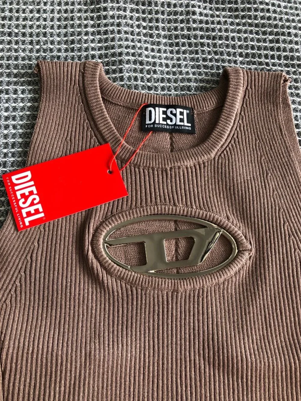 Diesel Rib knit viscose- and polyester-blend tank top - Picture 4 of 8